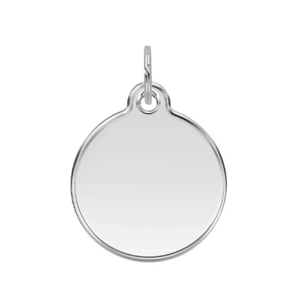 Silver Round Paw Dog Tag - Orange