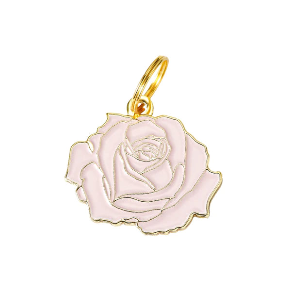 Rose Dog Tag - Pink