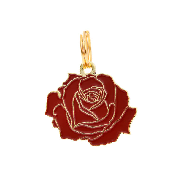 Rose Dog Tag - Red