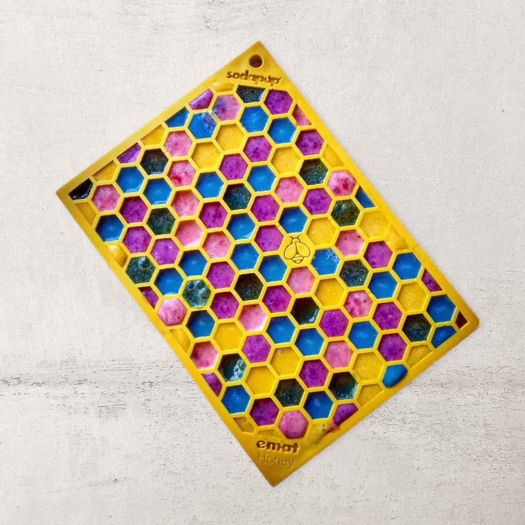 Small Enrichment Licking Mat - Honeycombs