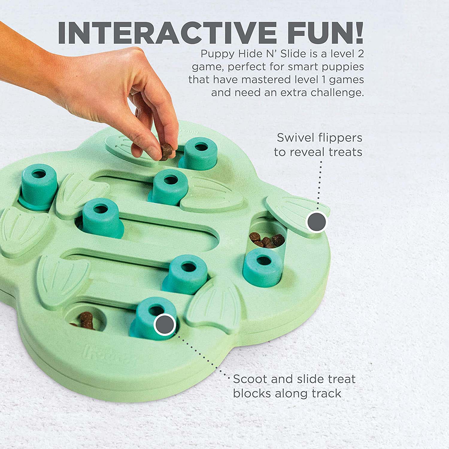 Puppy Hide N Slide Interactive Treat Puzzle - Green