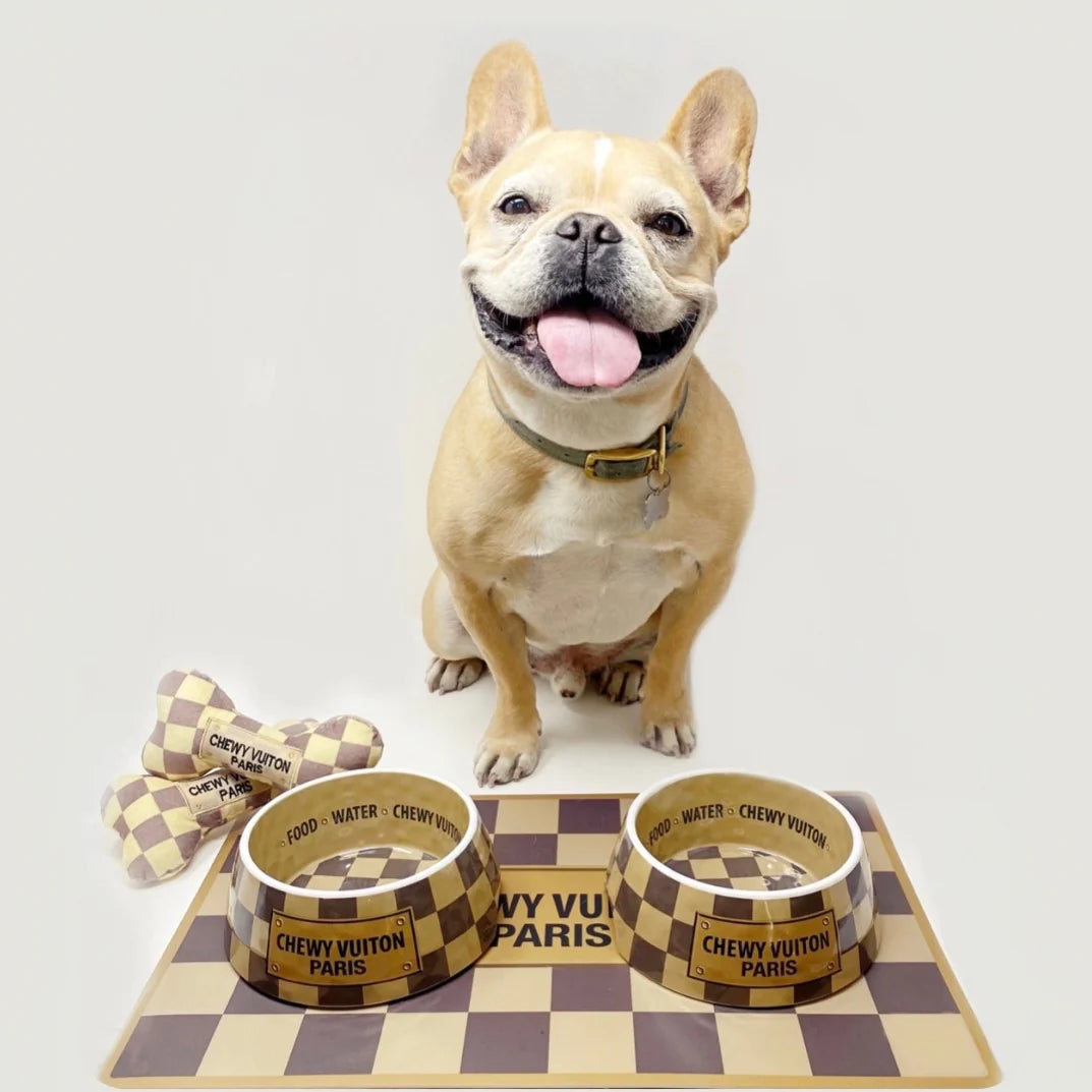 Checker Chewy Vuiton Bowl, DoggyTopia
