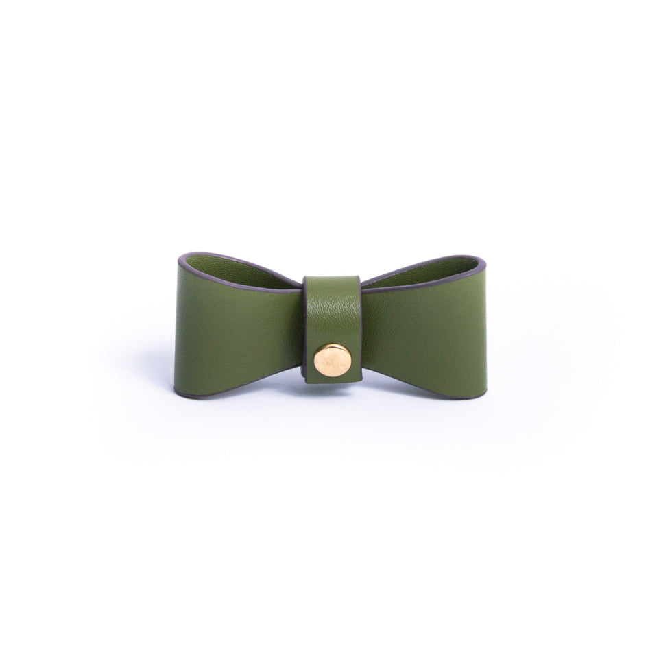Khaki - Vegan Leather Bowtie
