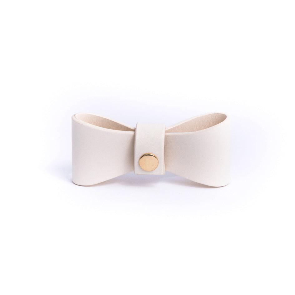 Ivory Cloud - Vegan Leather Bowtie