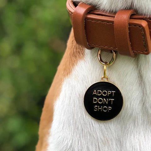 Adopt Don't Shop Dog Tag - Black