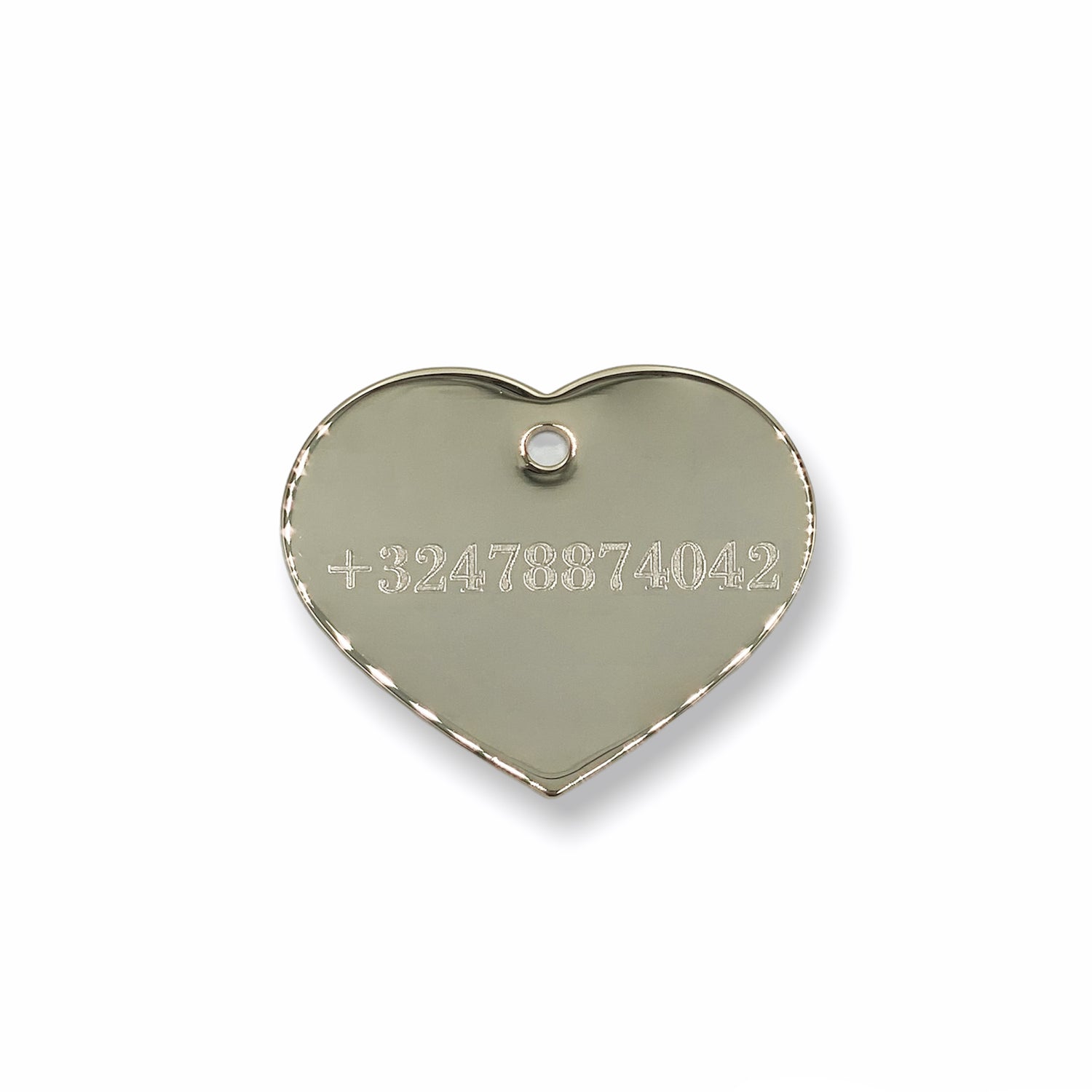 Heart Shaped Prestige Dog Tag - Silver