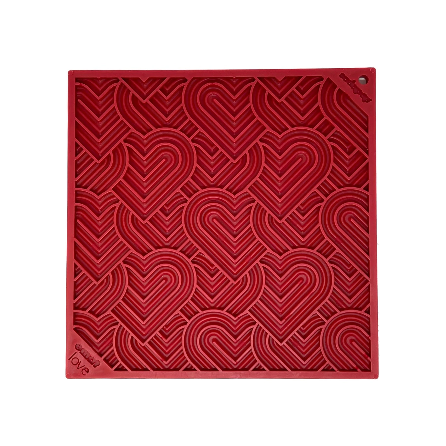 Large Enrichment Licking Mat - Love Hearts Red