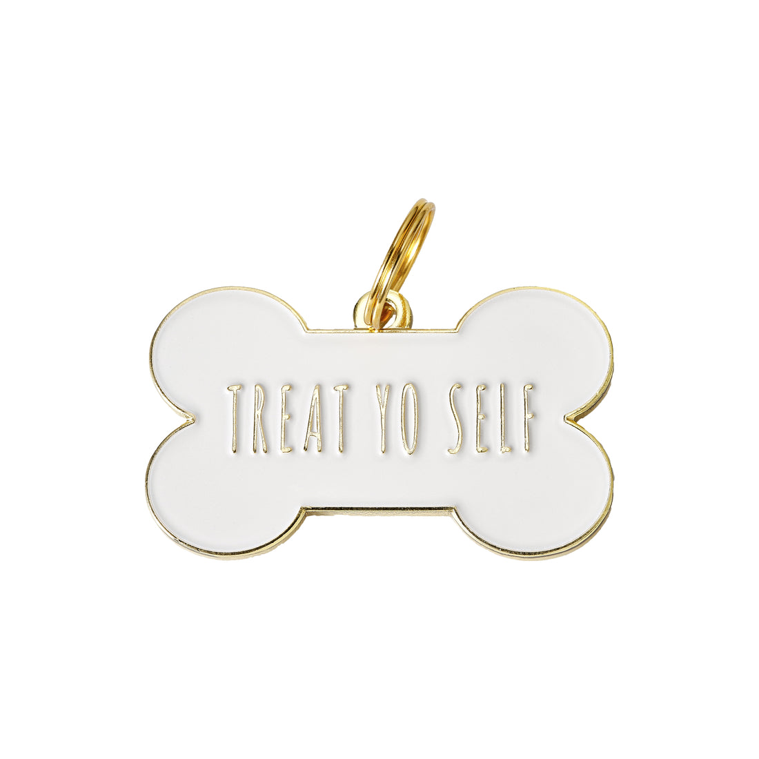 Treat Yo Self Dog Tag - White