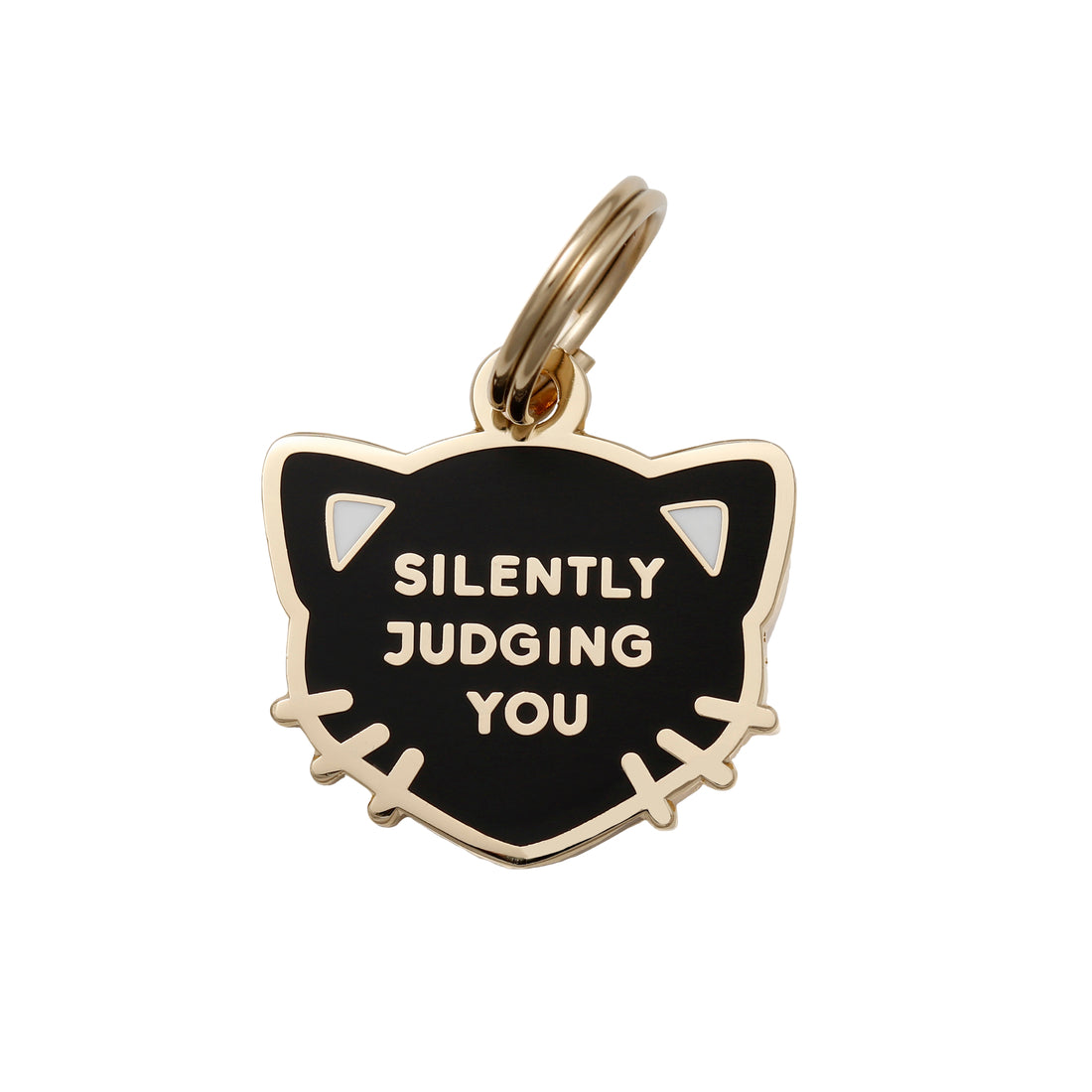 Silently Judging You Cat ID Tag - Black