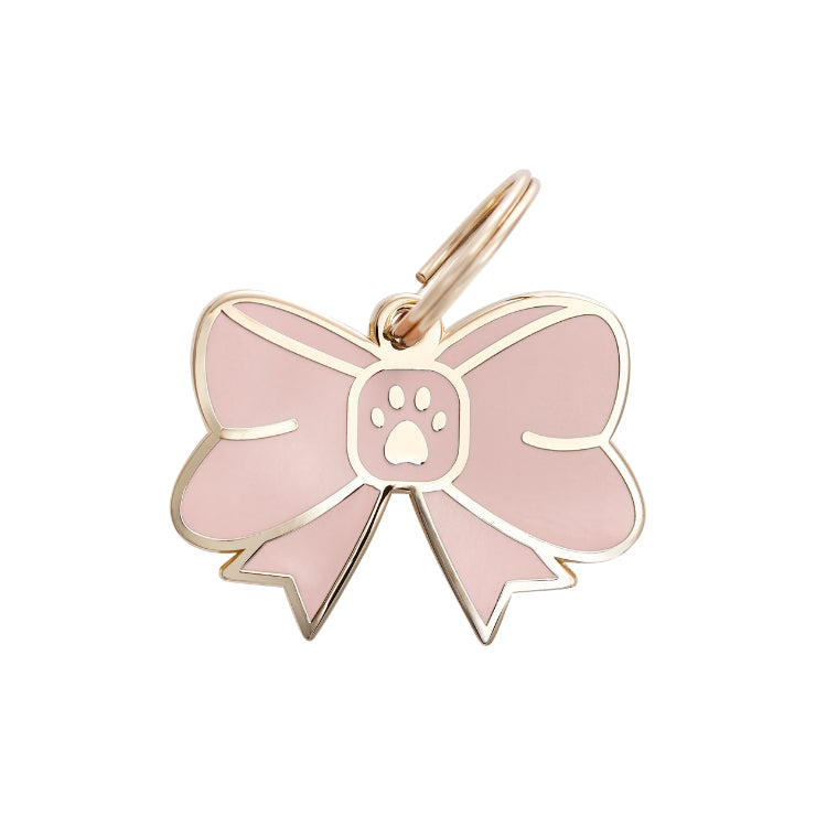 Pink Bow Dog Tag