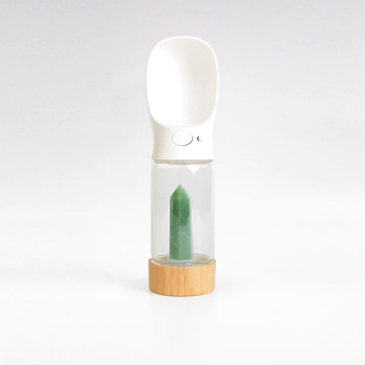 Crystal-Infused Water Bottle - Green Aventurine