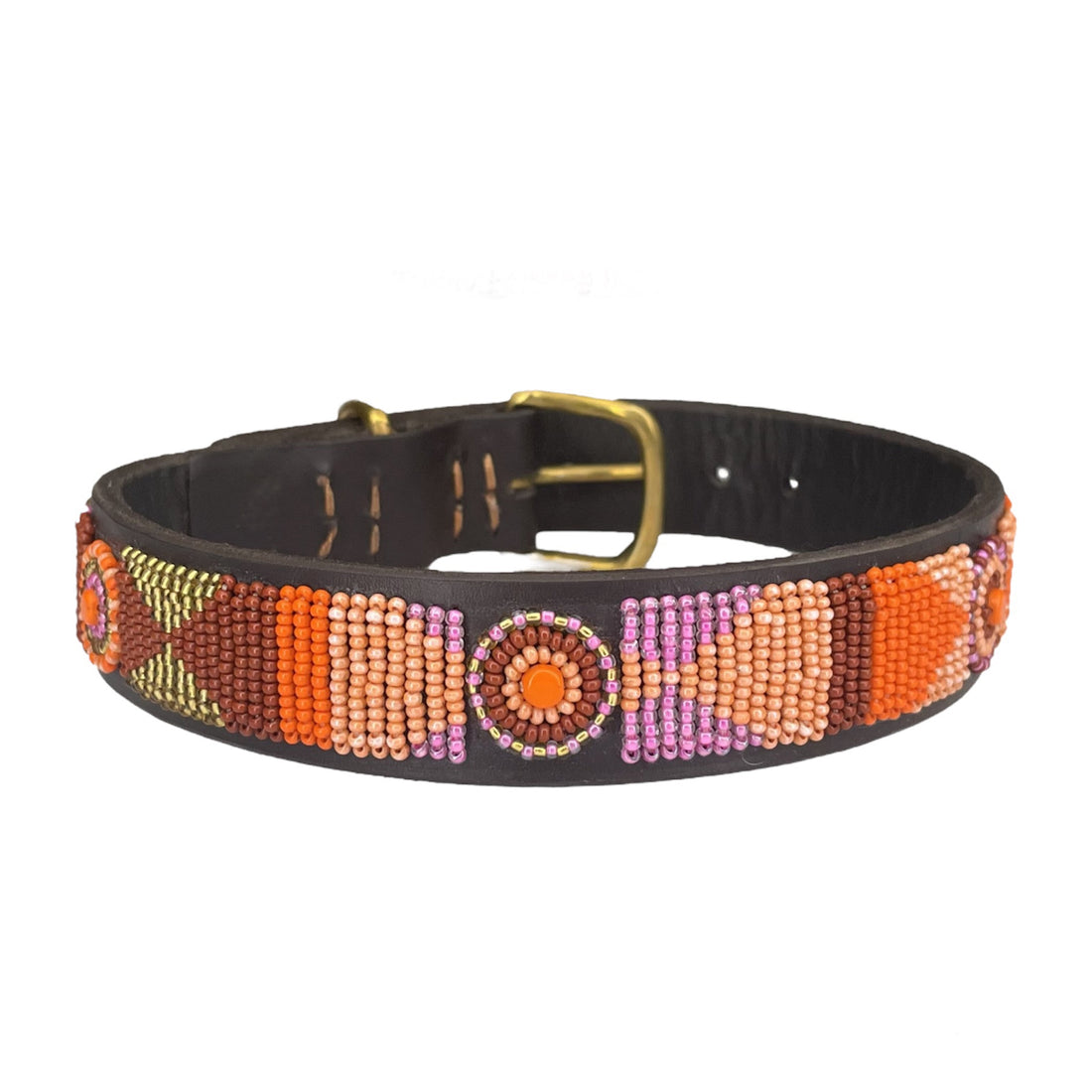 Beaded Dog Collar - Framboise