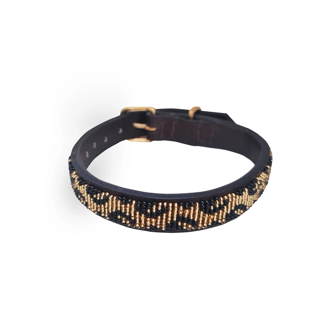 Beaded Dog Collar - Leopard