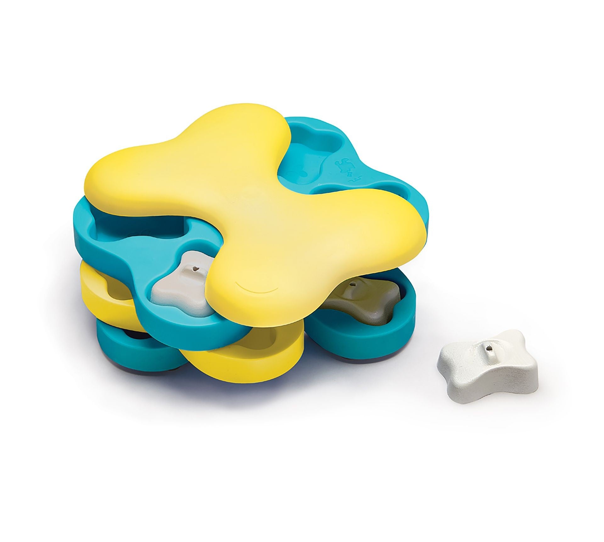 Dog Tornado Interactive Treat Puzzle - Blue/Yellow
