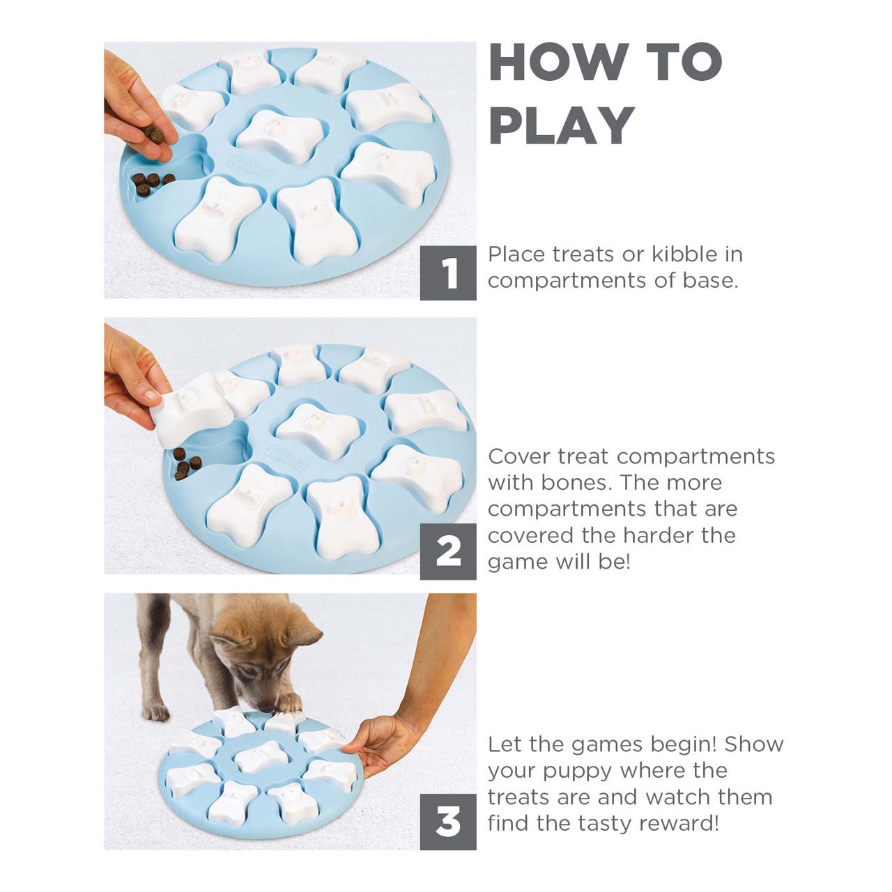 Puppy Smart Interactive Treat Puzzle - Blue