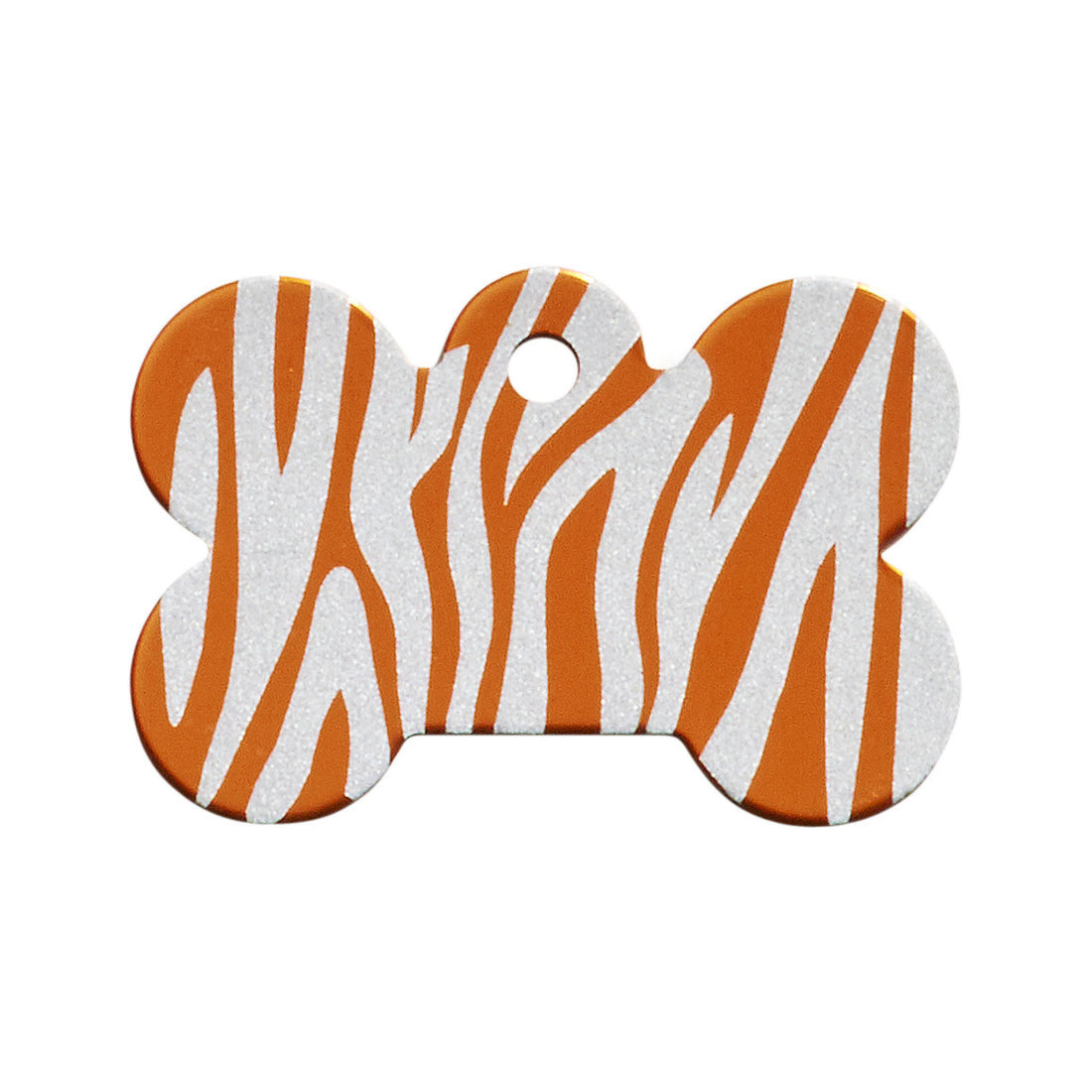 Bone Shaped Zebra Tag - Orange