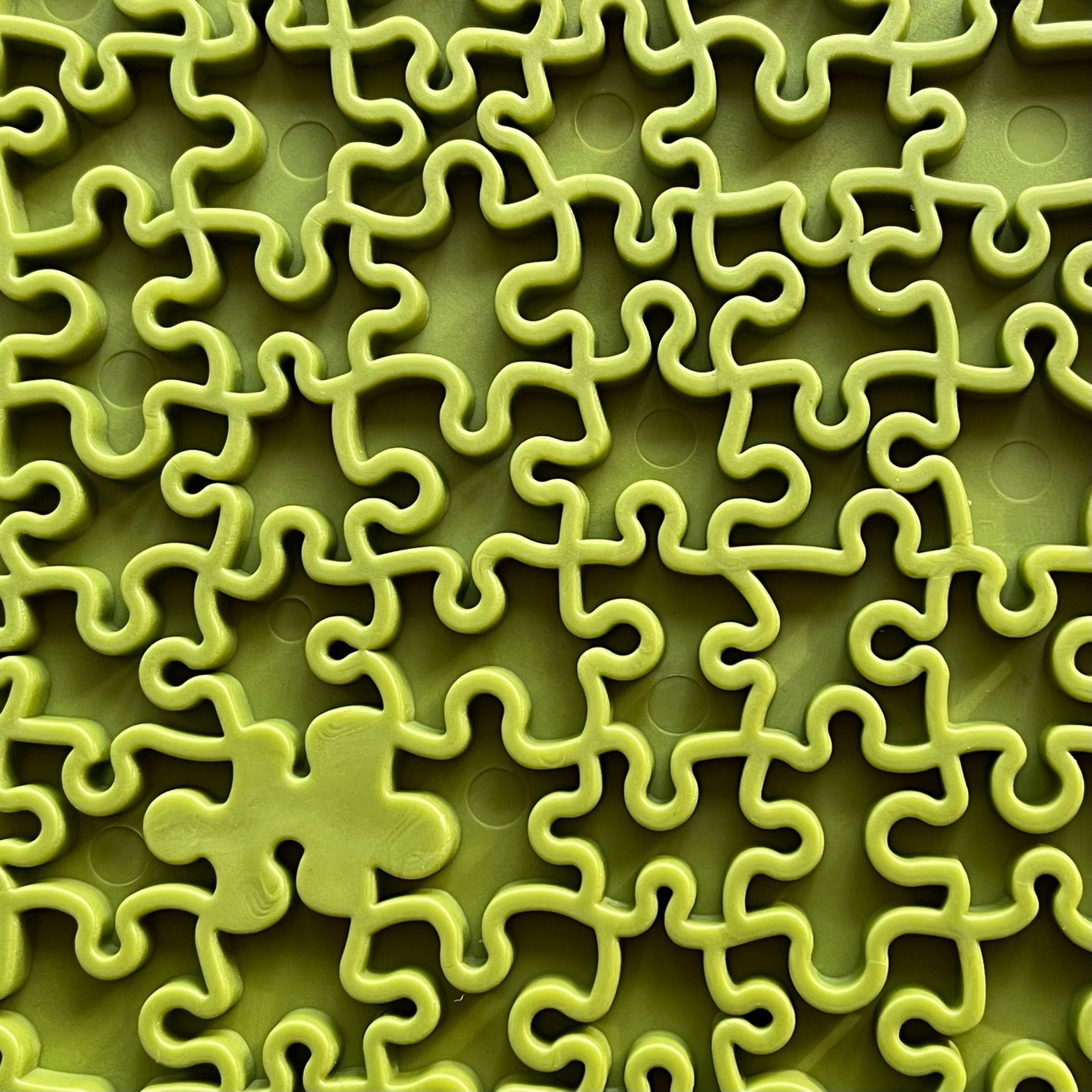 Large Enrichment Licking Mat - Green Jigsaw