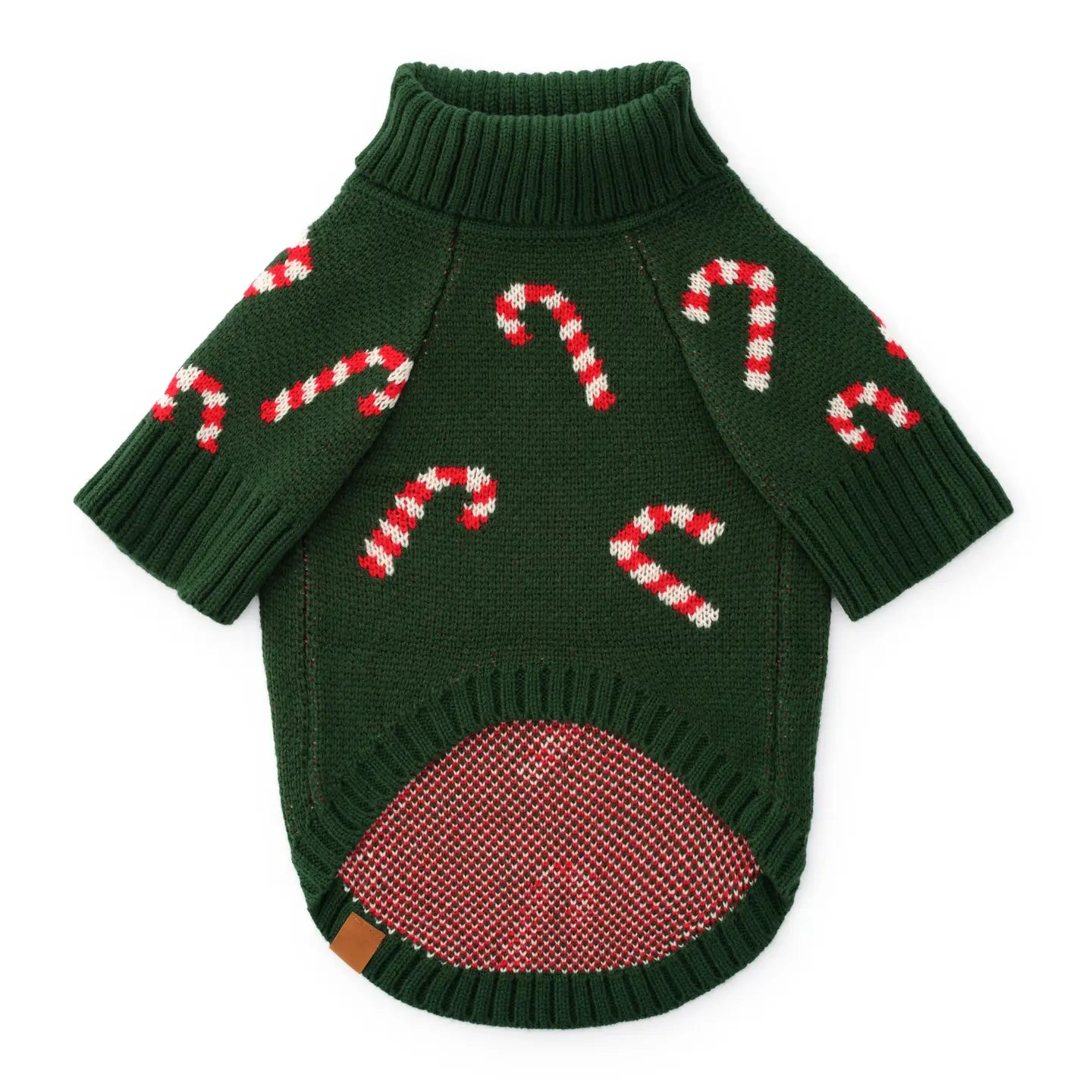 Evergreen Candy Canes Dog Sweater