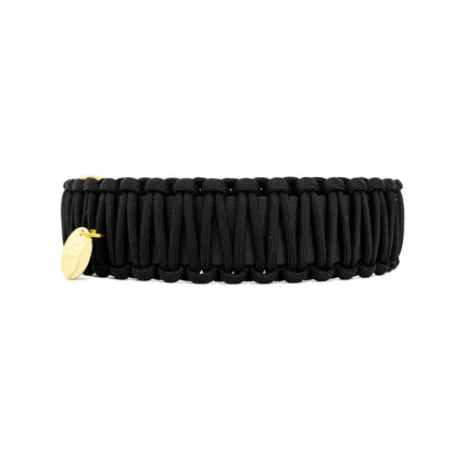 Schwarzes Biothane Paracord Halsband