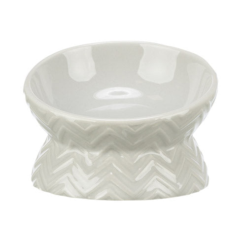 Raised Ceramic Wave Bowl - Light Taupe