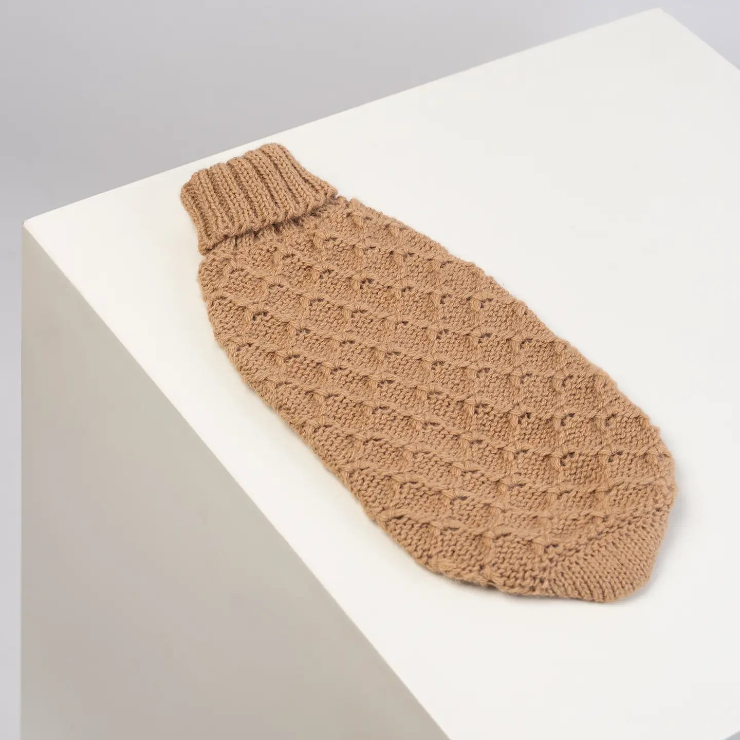 Camel Lattice Alpaca Sweater