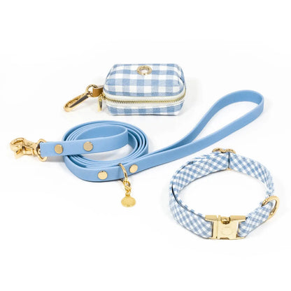 Wasserdichtes Hundehalsband - Malibu Blue Gingham