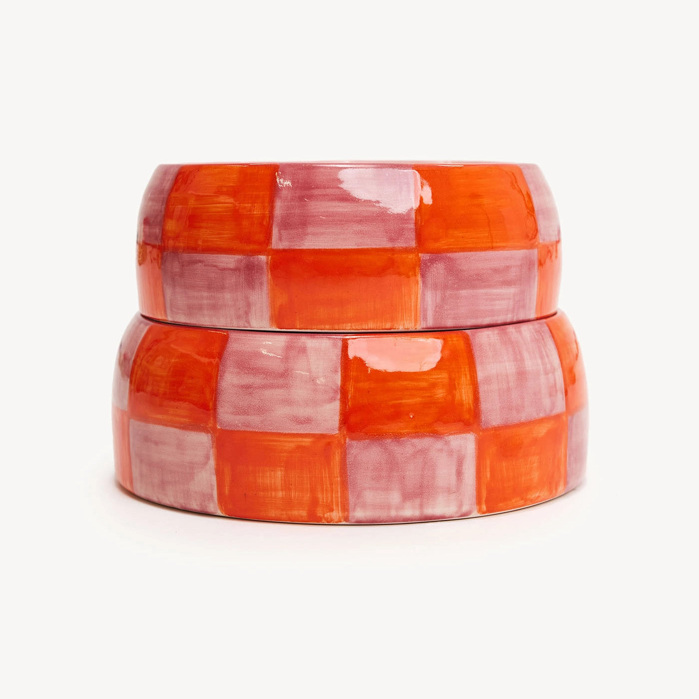 Blockschüssel - Orange/Pink