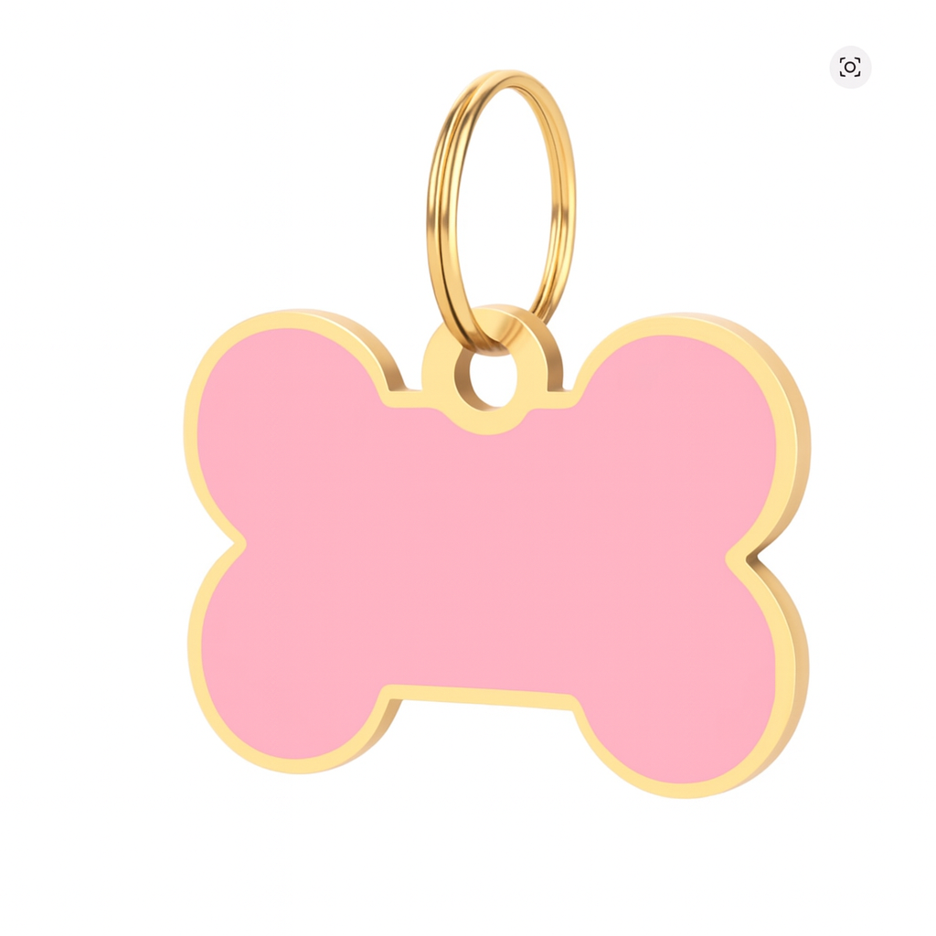 Bone Dog Tag - Pink