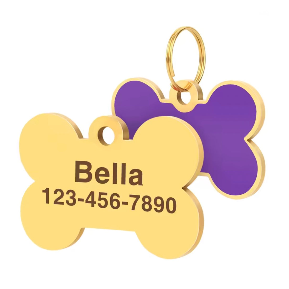 Bone Dog Tag - Purple