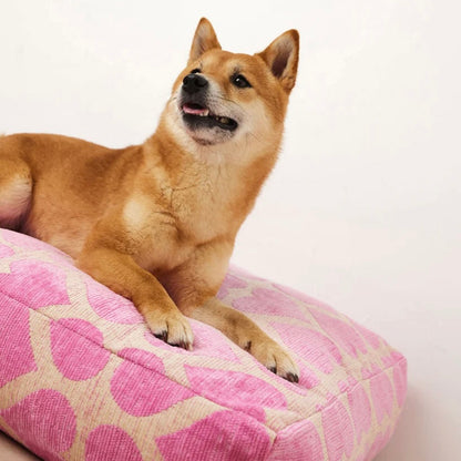 Heart Dog Bed - Beige/Pink