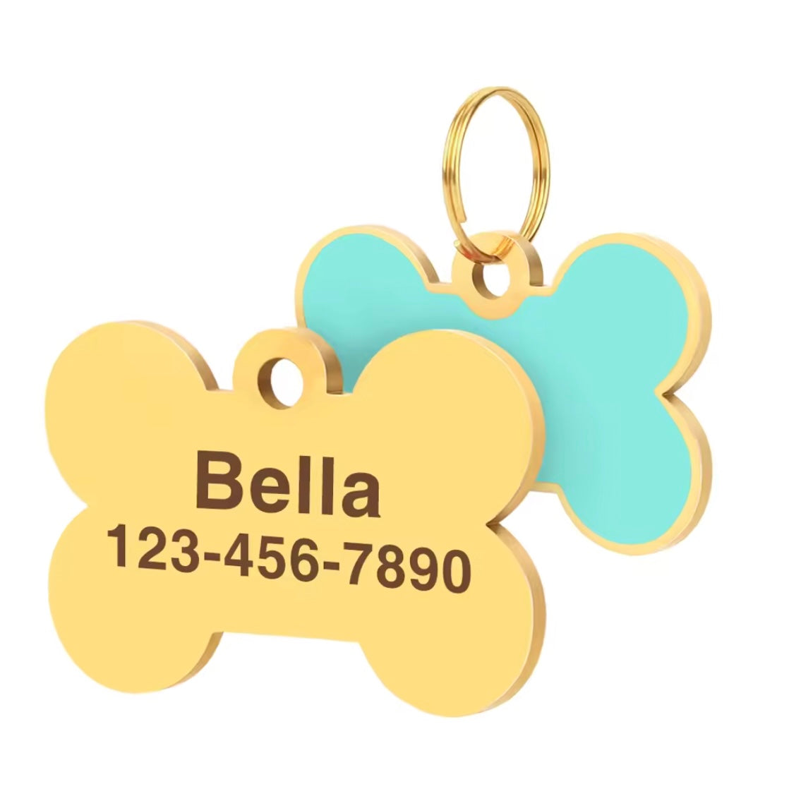 Bone Dog Tag - Turquoise