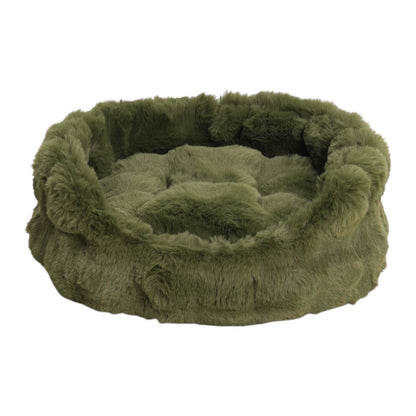 Dog Basket Faux Fur | Forest Green