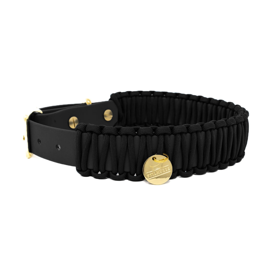 Schwarzes Biothane Paracord Halsband