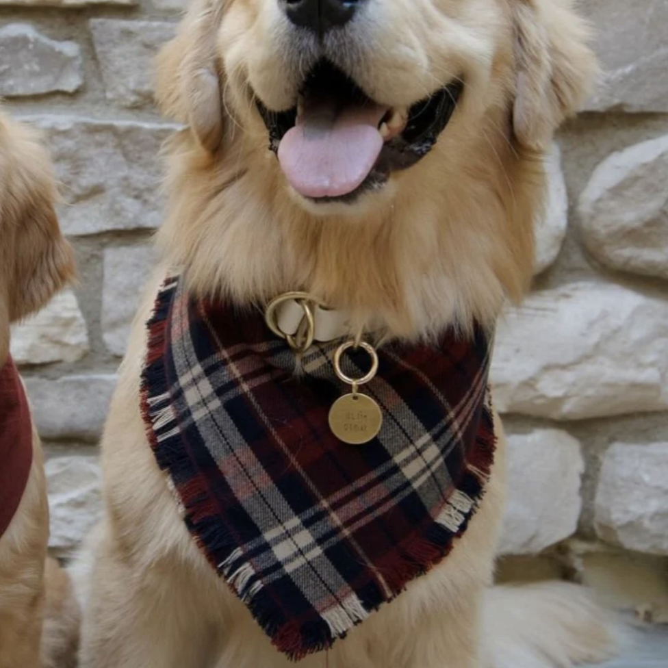 Winterberry Plaid Flannel Frayed Bandana