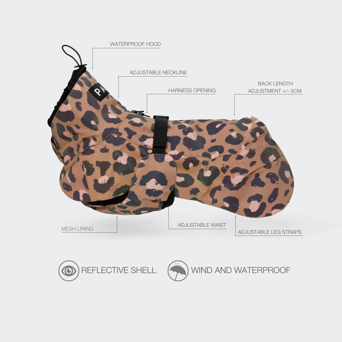 Sichtbarkeit Regenmantel Lite - Leopard