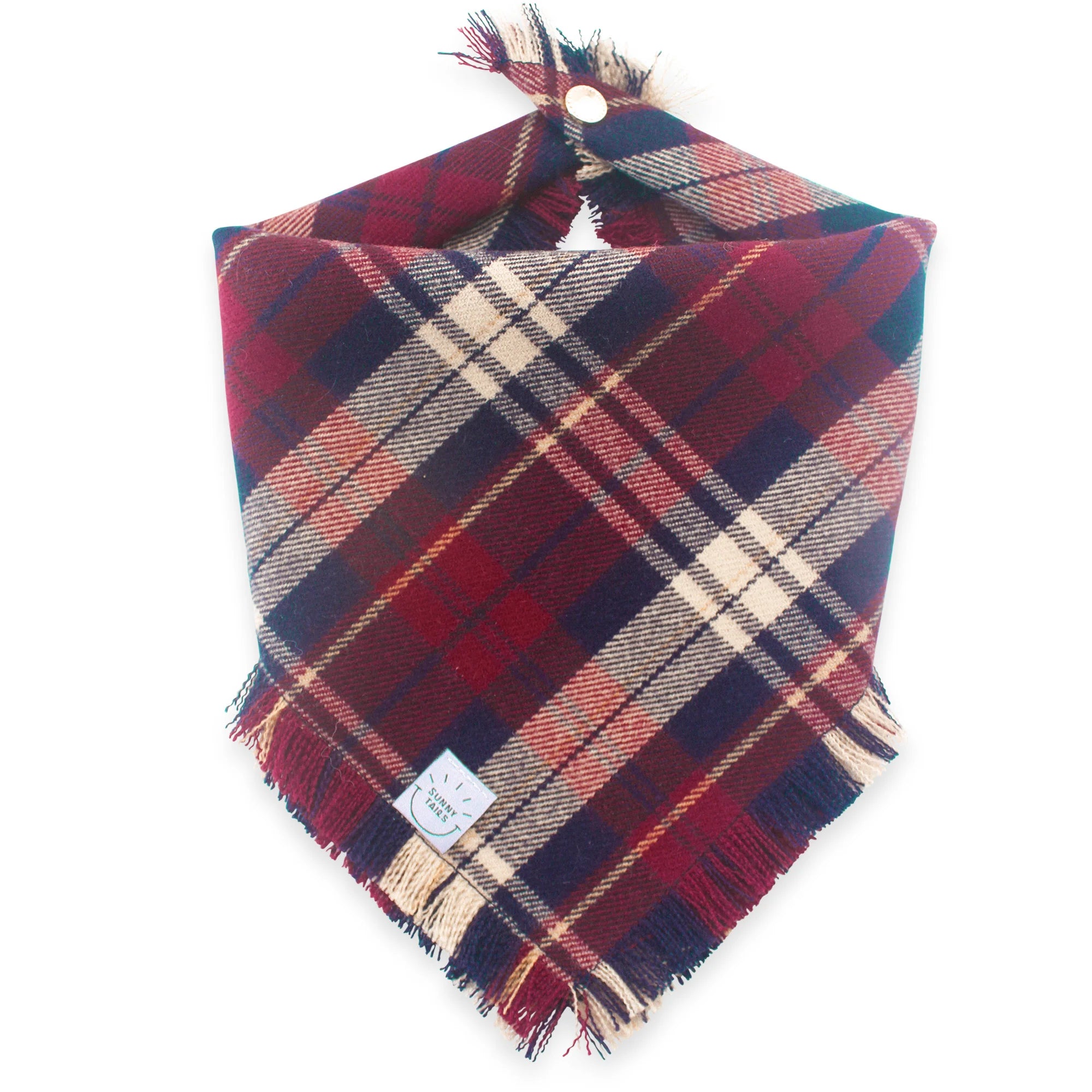 Winterberry Plaid Flannel Frayed Bandana