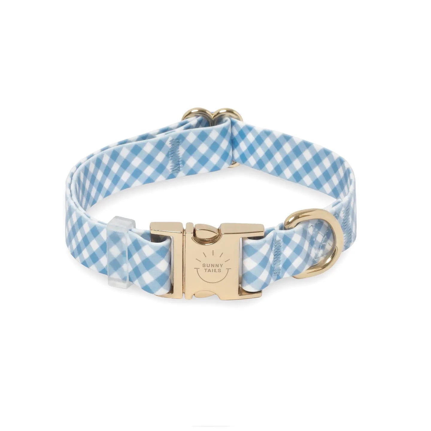 Wasserdichtes Hundehalsband - Malibu Blue Gingham