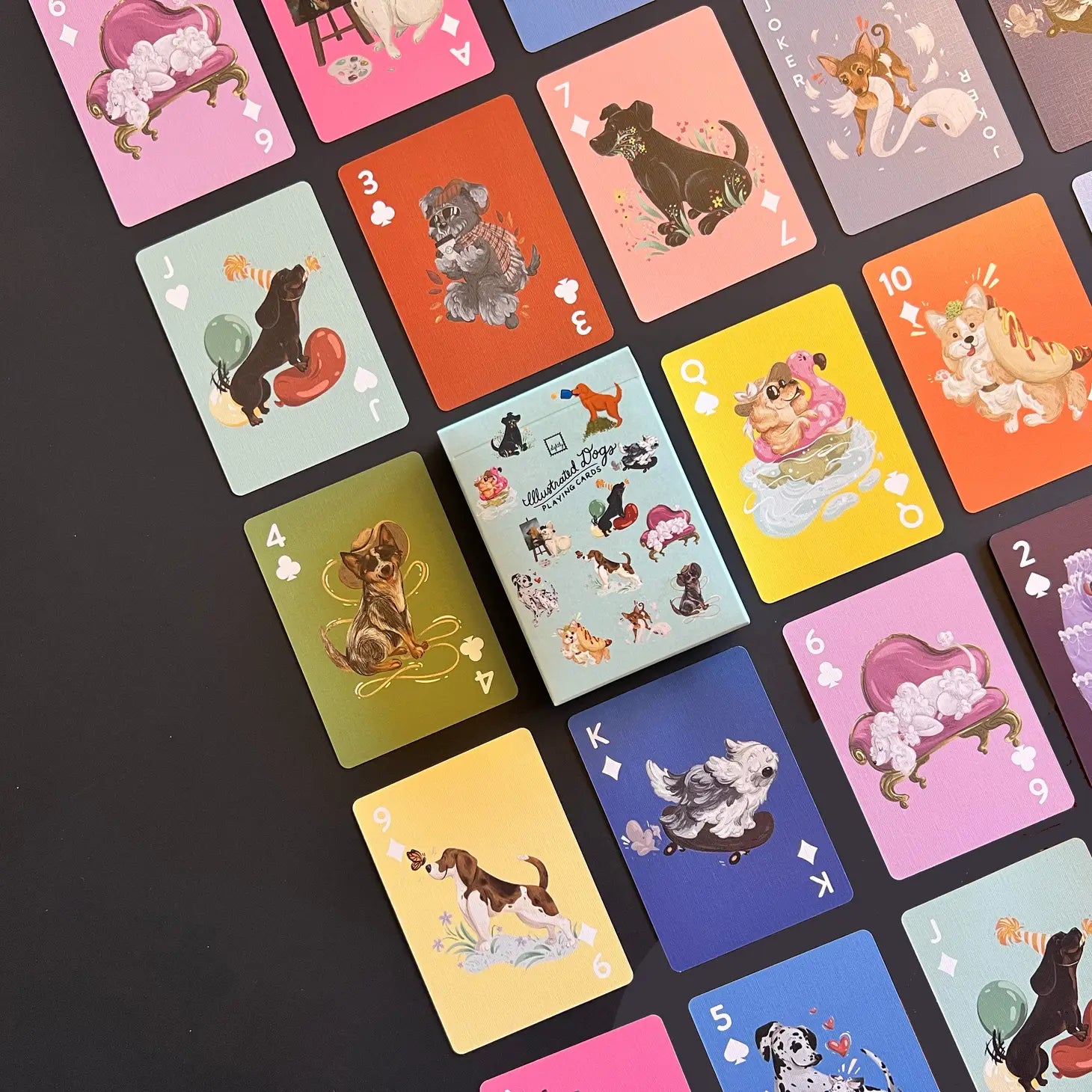 Illustrierte Hundespielkarten