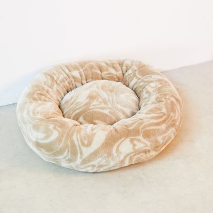 Rundes Hundebett Swirl - Beige