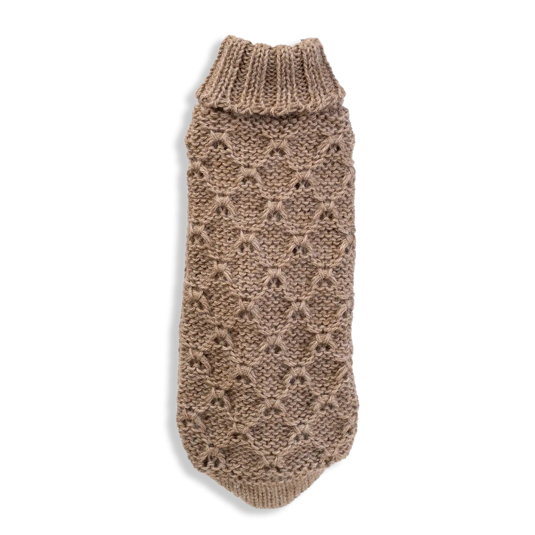 Toasted Almond Lattice Alpaca Sweater