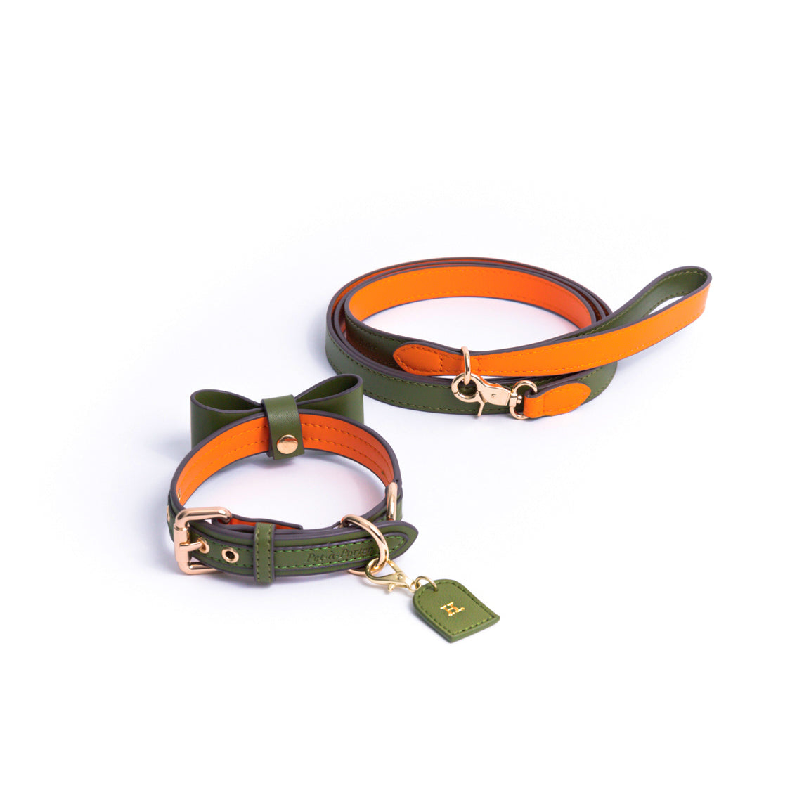 Khaki - Veganes Lederhalsband