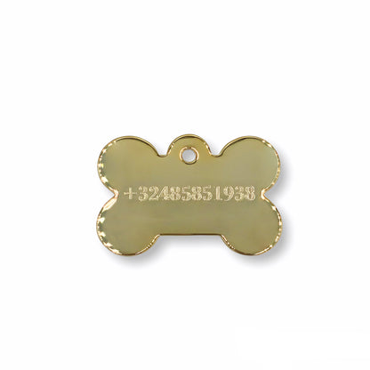 Prestige Hundemarke in Knochenform - Gold