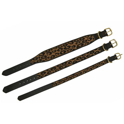 Hundehalsband mit Perlen - Leopard