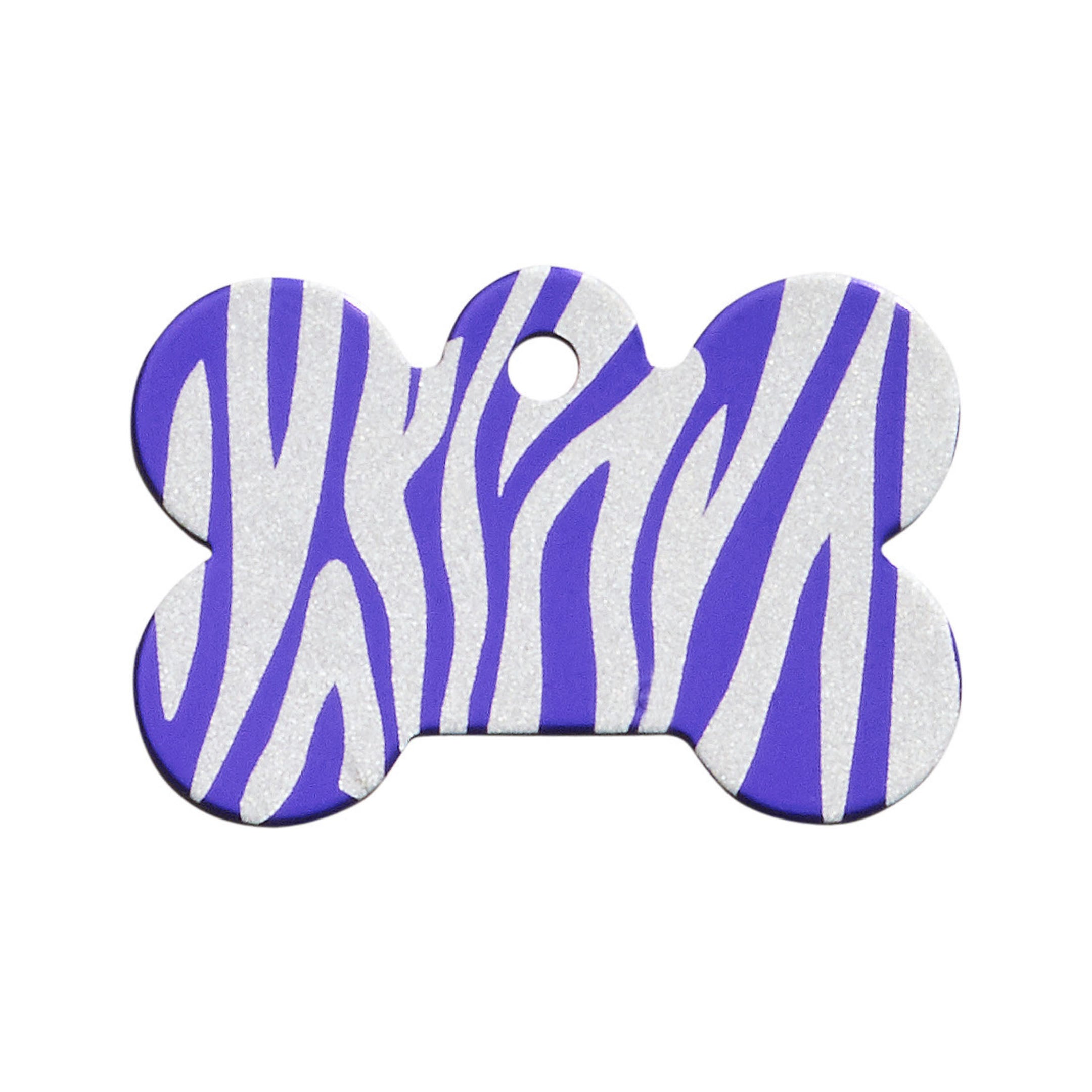 Zebra-Anhänger in Knochenform - Lila