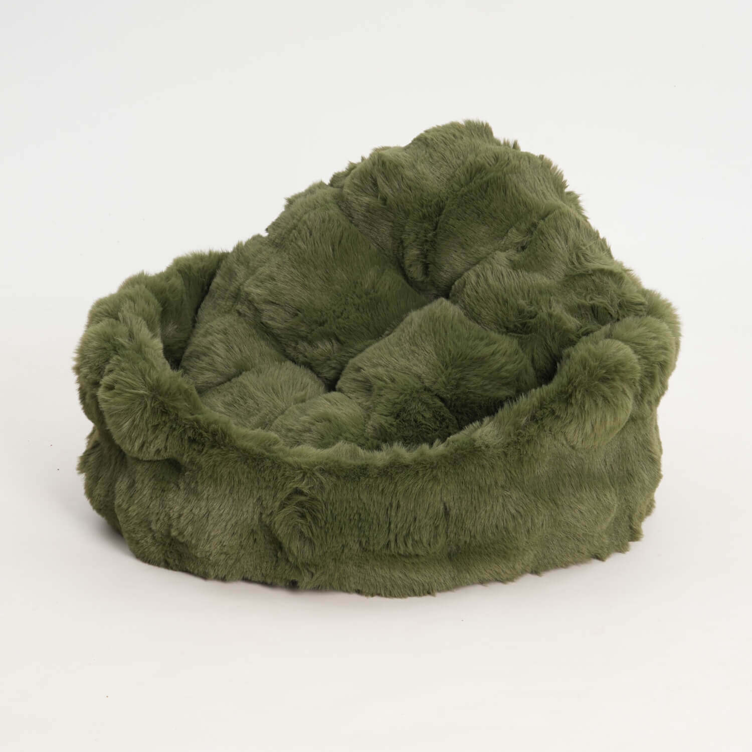 Dog Basket Faux Fur | Forest Green