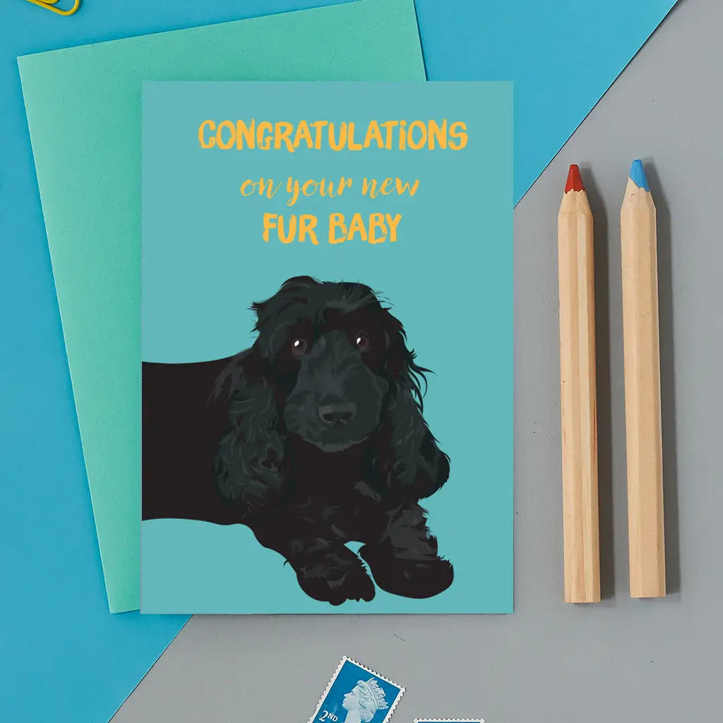 Tarjeta de felicitación por su nuevo bebé peludo