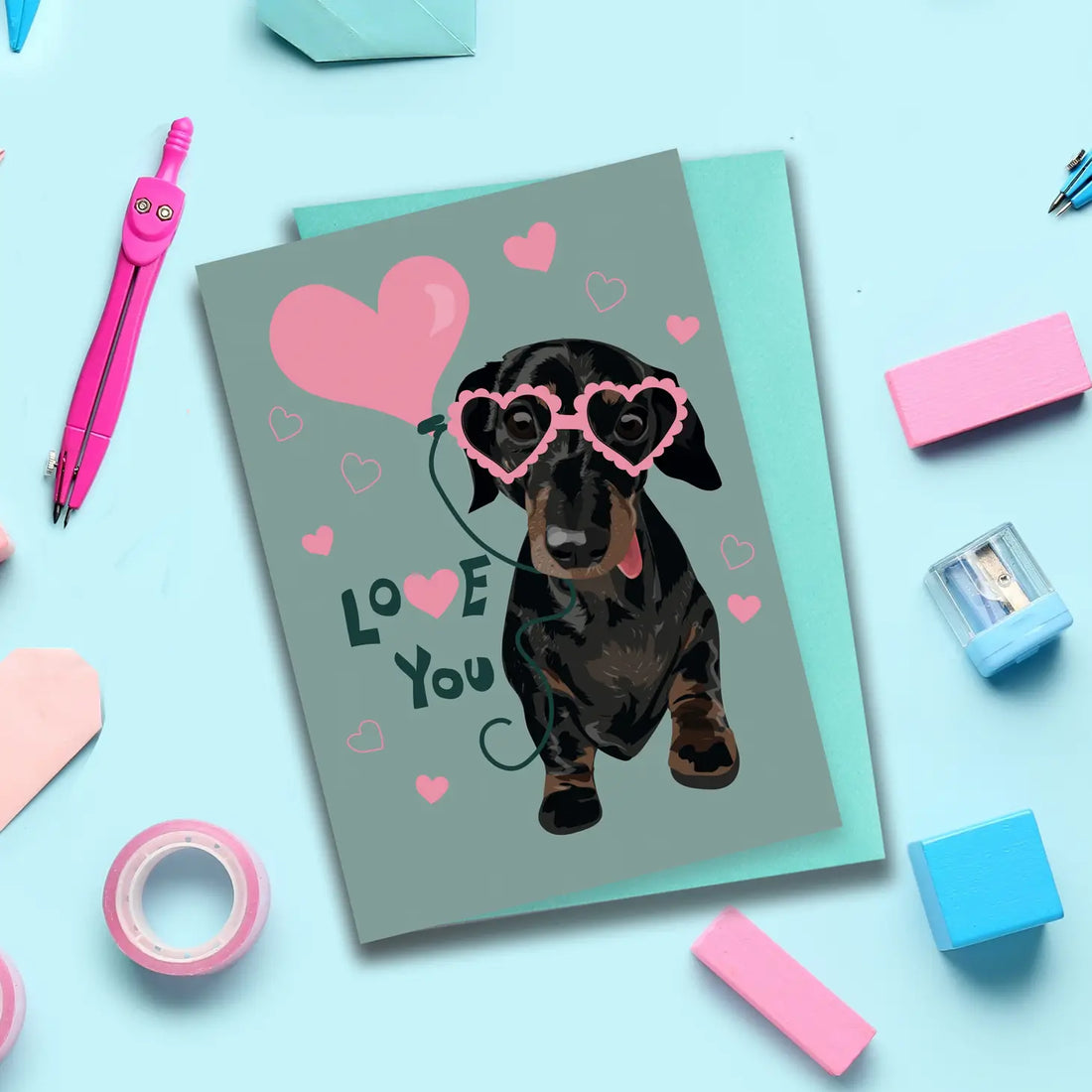 Tarjeta Love You Sausage Dog