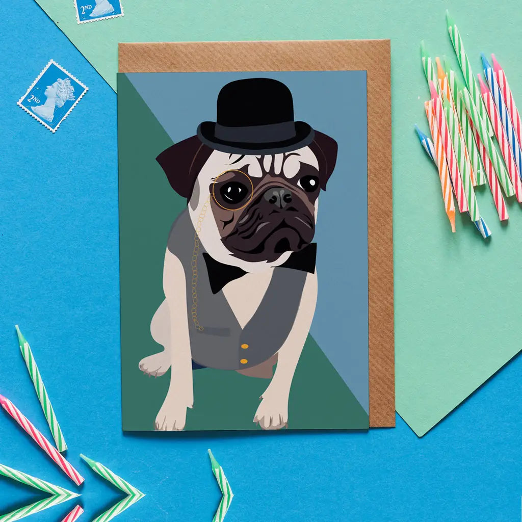 Tarjeta Otis the Gentleman Pug