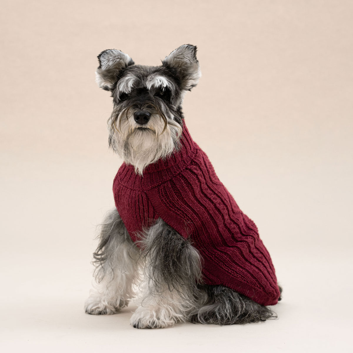 Wine Red Aran Alpaca Sweater