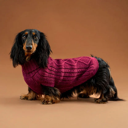 Wine Red Aran Alpaca Sweater